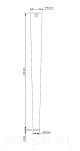 Noga bukowa prosta, stożek 45 cm, czarna - 2