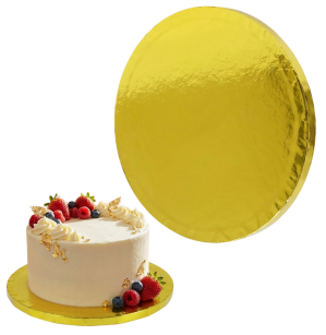 Podkład pod tort Ø 30 cm okrągły, dekoracja na urodziny gruby sztywny złoty
