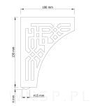 Noga meblowa Paski 13 cm, czarny mat - 4