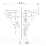 Noga meblowa Paski 13 cm, czarny mat - 2