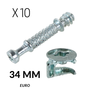 10 x Złącze meblowe mimośrodowe zaczep EURO 34