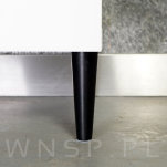 Noga bukowa prosta, stożek 35 cm czarna z blachą montażową - 6