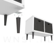 Noga bukowa prosta, stożek 35 cm czarna z blachą montażową - 7