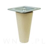 Noga bukowa prosta, stożek 8 cm surowa z blachą montażową - 4