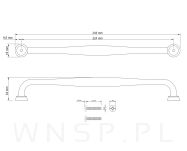Uchwyt meblowy Briescia 224 mm czarny - 2