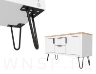 Noga stalowa z pręta 12 mm, typ Hairpin, czarna 20 cm - 5