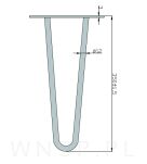 Noga stalowa z pręta 12 mm, typ Hairpin, czarna 35 cm - 4