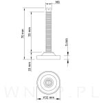 Stopka meblowa M8 X 70 mm, z nacięciem prostym - 2