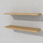 Zestaw 2 półek ściennych w dekorze dębu 400 x 200 x 18 mm, z niewidocznymi ramionami - 5
