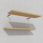 Zestaw 2 półek ściennych w dekorze dębu 400 x 200 x 18 mm, z niewidocznymi ramionami - 6