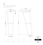 4x Noga bukowa skośna UNIQ 35 CM z blachą montażową - 2