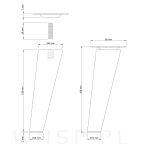 Noga meblowa bukowa skośna, 15 cm turkusowa z blachą montażową - 2
