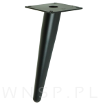 Noga stalowa skośna stożek 23 cm, z blachą montażową, czarna matowa - 4