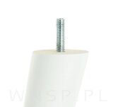 Noga bukowa skośna, stożek 15 cm, biała ze szpilką M8 x 25 mm - 4