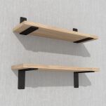 Zestaw 2 półek ściennych w dekorze dębu 500 x 150 x 18 mm, ze wspornikami montażowymi - 4