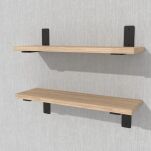 Zestaw 2 półek ściennych w dekorze dębu 500 x 150 x 18 mm, ze wspornikami montażowymi - 5