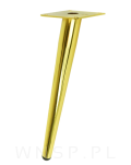 Noga stalowa skośna stożek 30 cm, z blachą montażową, złota - 5