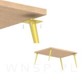 Noga stalowa skośna stożek 30 cm, z blachą montażową, złota - 9