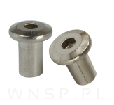 M5 X 8 mm, nakrętka Ericson płaska, stal nierdzewna - 6