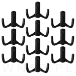 Haczyk 2 ramienny  wieszak przykręcany, czarny - 7