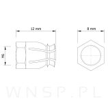 Mufa mosiężna M6 X 12 bez kulki rozporowej - 3