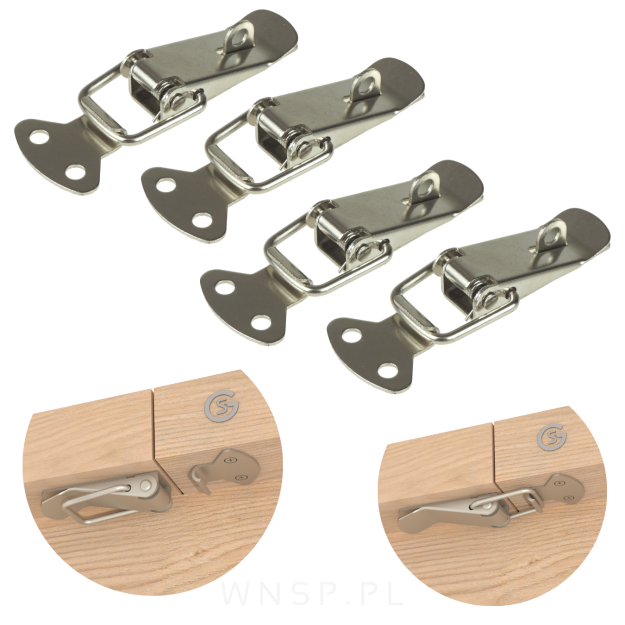 Klamra do blatów stołu 27 X 73,5 mm, 2 częściowa z blokadą