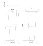 Noga dębowa prosta UNIQ 45 CM z blachą montażową - 2