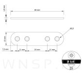 Płytka montażowa 10 sztuk, 4 otworowa, 15 x 60 mm - 2