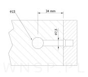 10 x Złącze meblowe 34 MM mimośrodowe zaczep M6 - 3