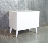 Noga bukowa skośna UNIQ 25 cm z blachą montażową, biała - 7