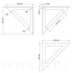 Wspornik do półki ściennej 2 sztuki 150 x 150 mm, biały - 2