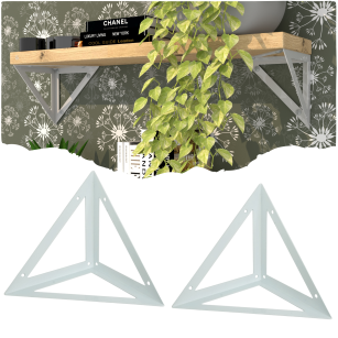 Wspornik do półki ściennej 2 sztuki 150 x 150 mm, biały