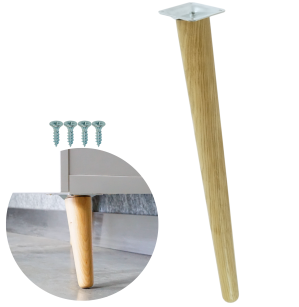 Noga dębowa skośna UNIQ 45 CM z blachą montażową