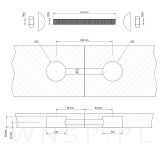 Złącze podwójne 100 sztuk Maxi Moon line ver. M10, pod otwór Ø 35 mm - 2