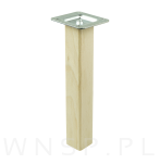 Nóżka bukowa surowa 17 cm, kwadratowa 32x32 mm z blachą - 4