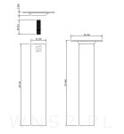 Nóżka bukowa surowa 17 cm, kwadratowa 32x32 mm z blachą - 2