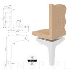Noga meblowa trójkąt biały 17 cm - 3