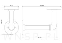 Wspornik do półki ściennej z flanszą 2 sztuki 230,5 x 156,5 mm - 2