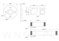 Wspornik do półki ściennej z flanszą 2 sztuki 230,5 x 156,5 mm - 6