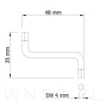 Klucz imbusowy hartowany 4 mm typ Z, opakowanie 100 szt. - 2