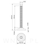 Stopka meblowa M10 X 100 mm, z nacięciem prostym - 2