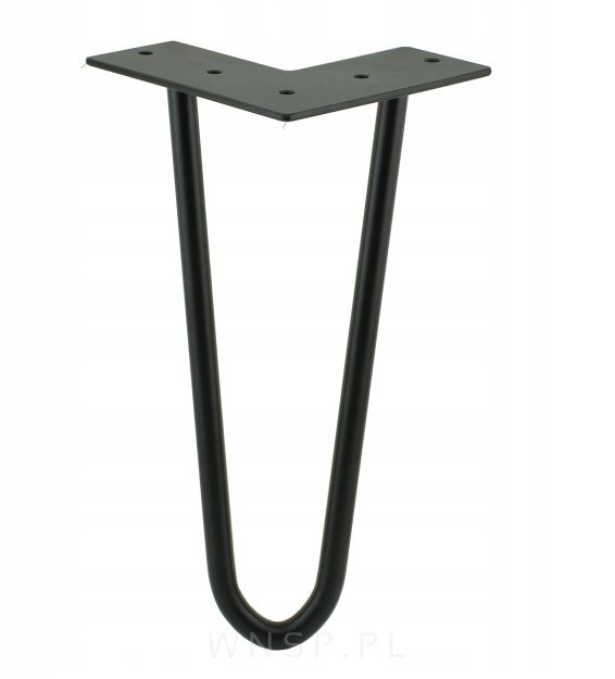 Noga stalowa z pręta 12 mm, typ Hairpin, czarna 25 cm
