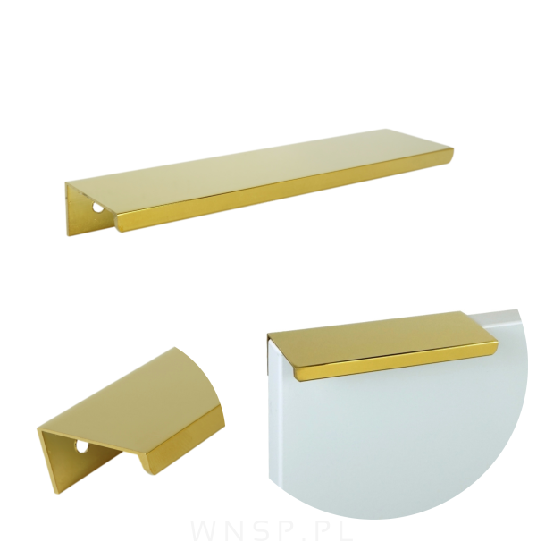 Uchwyt krawędziowy Nicea mosiądz, rozstaw 128 MM