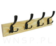 Wieszak ścienny na ubrania, z 4 haczykami, surowy - 3