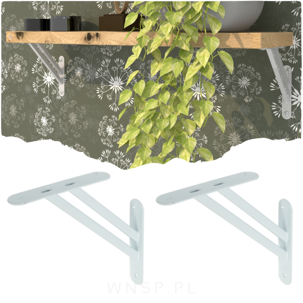 Wspornik do półki ściennej 2 sztuki 165 x 165 mm, biały
