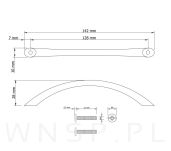 Uchwyt meblowy SIM 128 mm czarny - 2