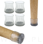 Ślizgacz ochronny PVC okrągły na nogę Ø 31 - 37 mm, z filcem - 6