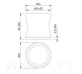 Ślizgacz ochronny PVC okrągły na nogę Ø 31 - 37 mm, z filcem - 3