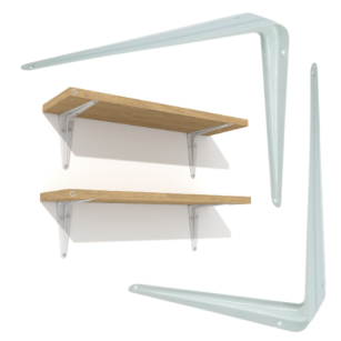 10x Wsporników do półki ściennej 250 x 200 mm, w kolorze białym