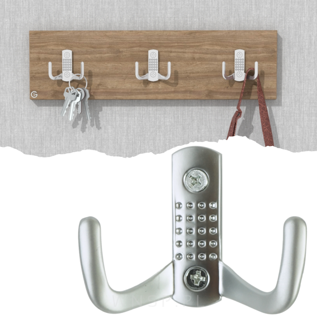 Haczyk 2 ramienny wieszak przykręcany, mat chrom